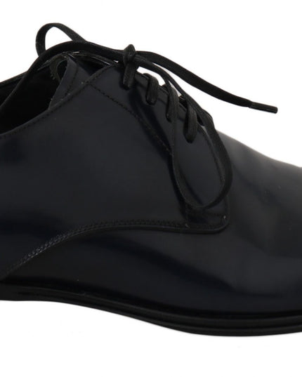 Dolce & Gabbana Blue Leather Dress Derby Formal Mens Shoes
