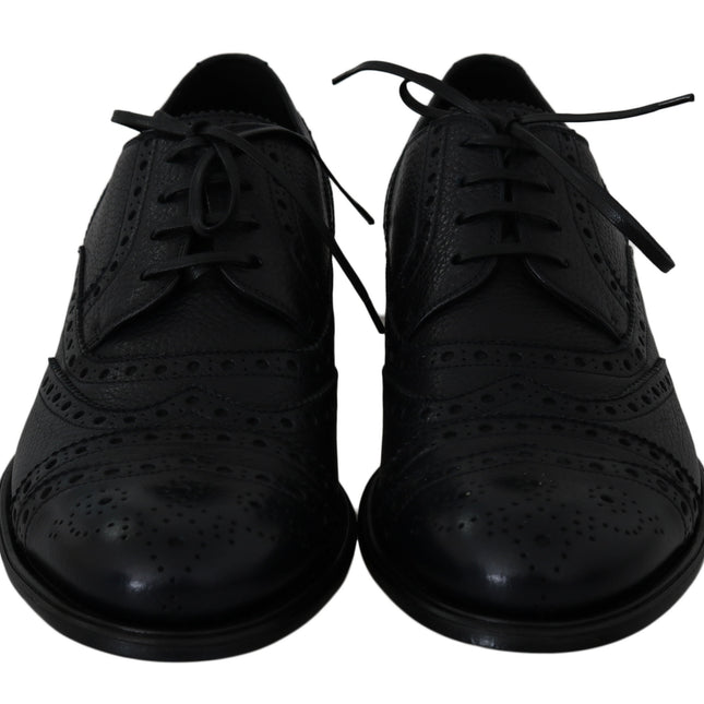 Dolce & Gabbana Blue Leather Wingtip Oxford Dress  Shoes