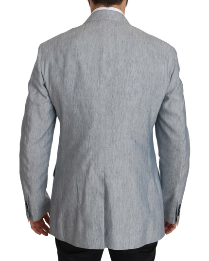 Dolce & Gabbana Blue Flax NAPOLI Jacket Coat Blazer