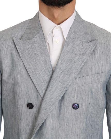 Dolce & Gabbana Blue Flax NAPOLI Jacket Coat Blazer