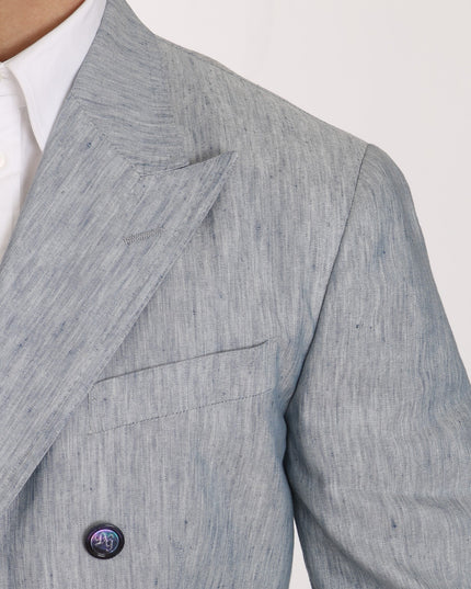 Dolce & Gabbana Blue Flax NAPOLI Jacket Coat Blazer