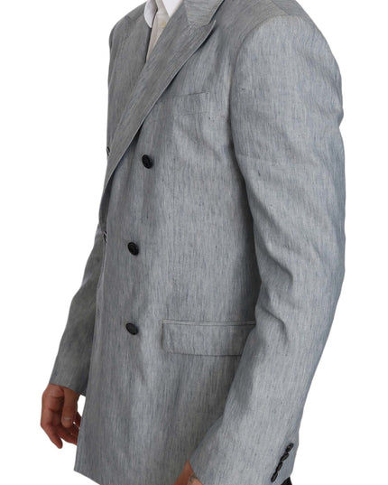 Dolce & Gabbana Blue Flax NAPOLI Jacket Coat Blazer