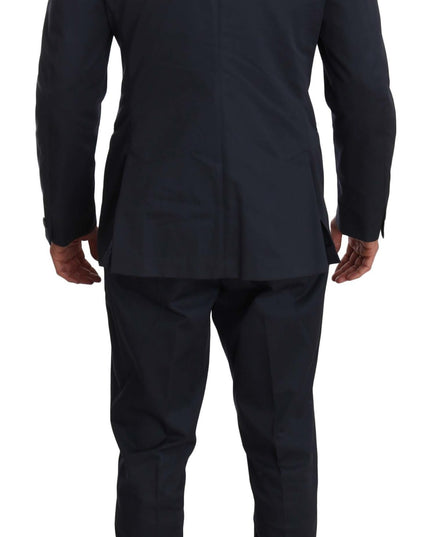 Romeo Gigli Two Piece 3 Button Cotton Blue Solid Suit