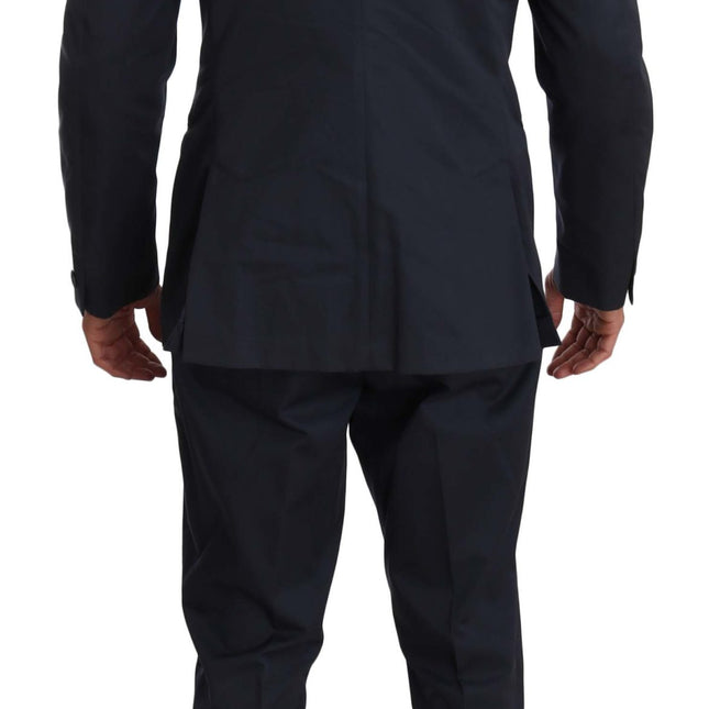 Romeo Gigli Two Piece 3 Button Cotton Blue Solid Suit