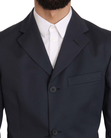 Romeo Gigli Two Piece 3 Button Cotton Blue Solid Suit