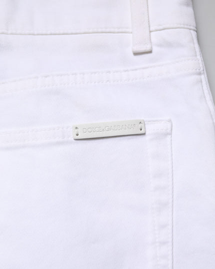 Dolce & Gabbana White Cotton Skinny Men Denim Jeans