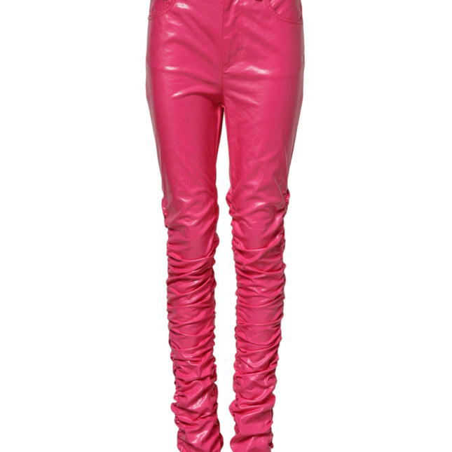 Dolce & Gabbana Pink Cotton High Waisted Skinny Denim Jeans