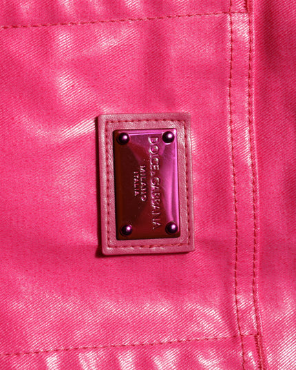 Dolce & Gabbana Pink Cotton High Waisted Skinny Denim Jeans