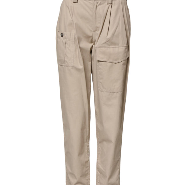 Dolce & Gabbana Beige Cotton High Waisted Pants