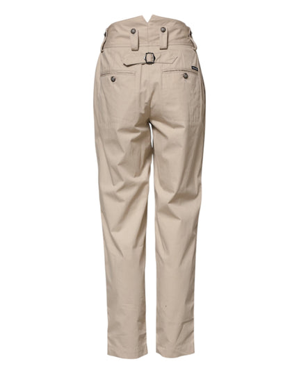 Dolce & Gabbana Beige Cotton High Waisted Pants