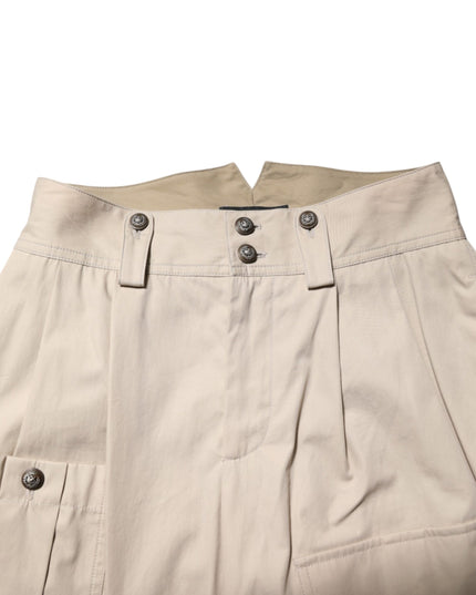Dolce & Gabbana Beige Cotton High Waisted Pants