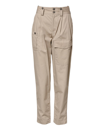 Dolce & Gabbana Beige Cotton High Waisted Pants