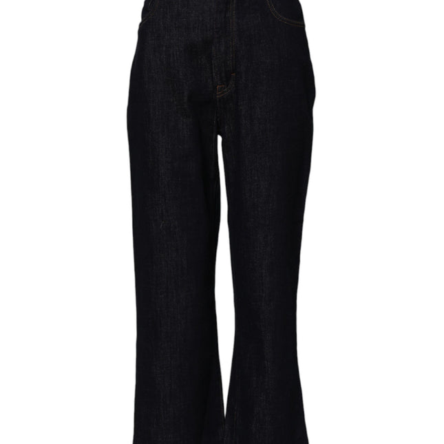 Dolce & Gabbana Blue Cotton High Waisted Flared Denim Jeans