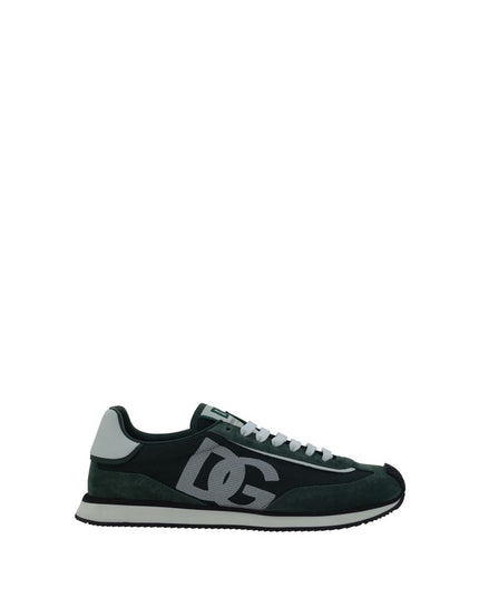 Dolce & Gabbana Green Calf Leather Bos Taurus Athletic Sneakers