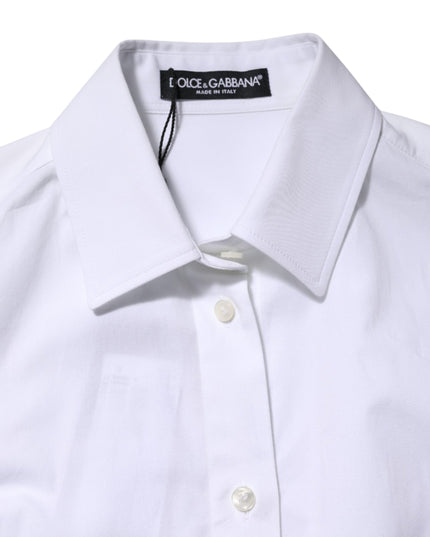 Dolce & Gabbana White Cotton Long Sleeves Collared Shirt Top