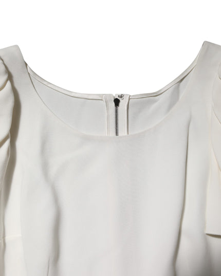 Dolce & Gabbana White Round Neck Short Sleeves Blouse Top