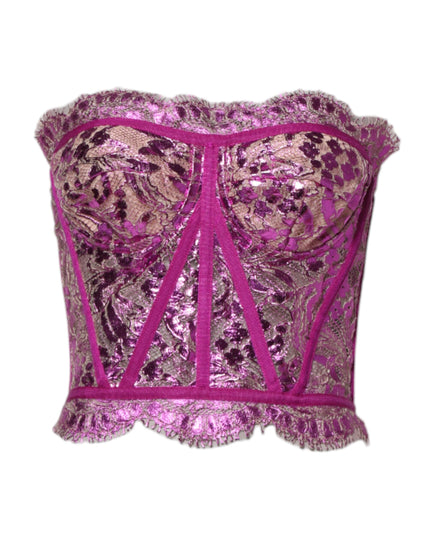 Dolce & Gabbana Pink Bustier Sleeveless Corset Blouse Top