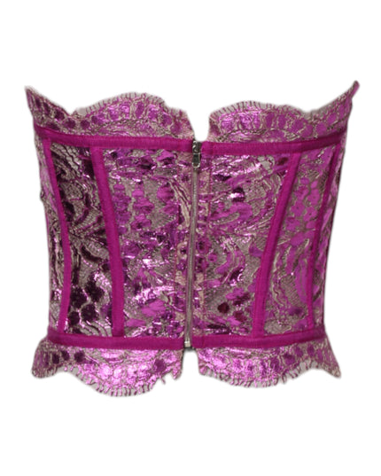 Dolce & Gabbana Pink Bustier Sleeveless Corset Blouse Top
