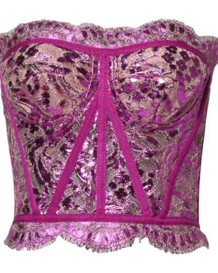 Dolce & Gabbana Pink Bustier Sleeveless Corset Blouse Top