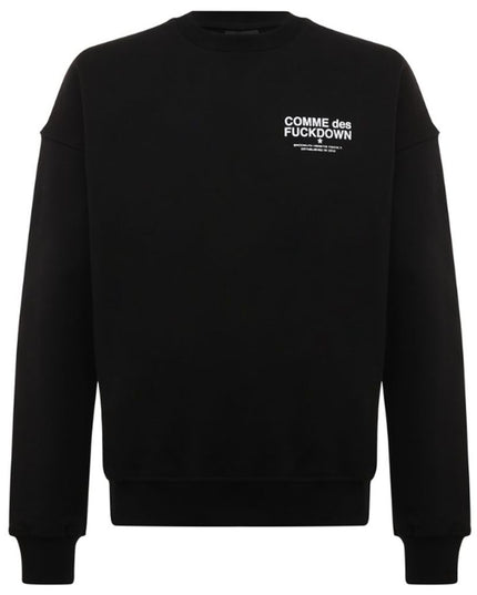Comme Des Fuckdown Black Cotton Men's Crewneck Sweater