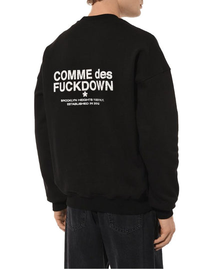 Comme Des Fuckdown Black Cotton Men's Crewneck Sweater