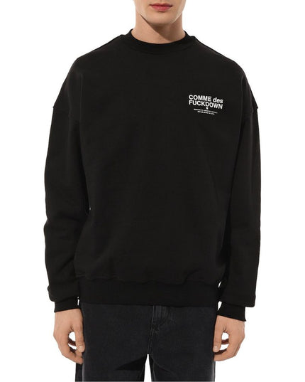 Comme Des Fuckdown Black Cotton Men's Crewneck Sweater