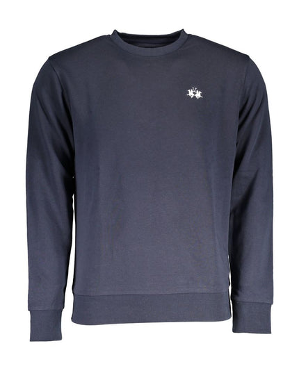 La Martina Blue Cotton Men Sweater