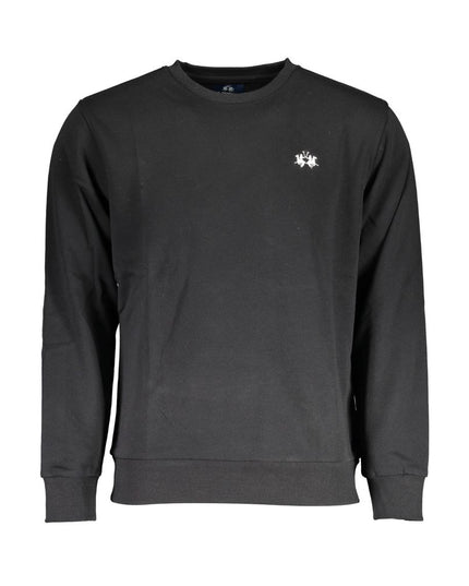 La Martina Black Cotton Men Sweater