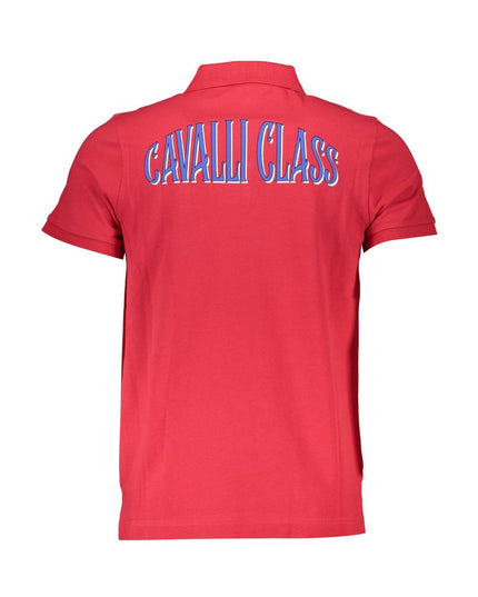 Cavalli Class Red Cotton Polo Shirt