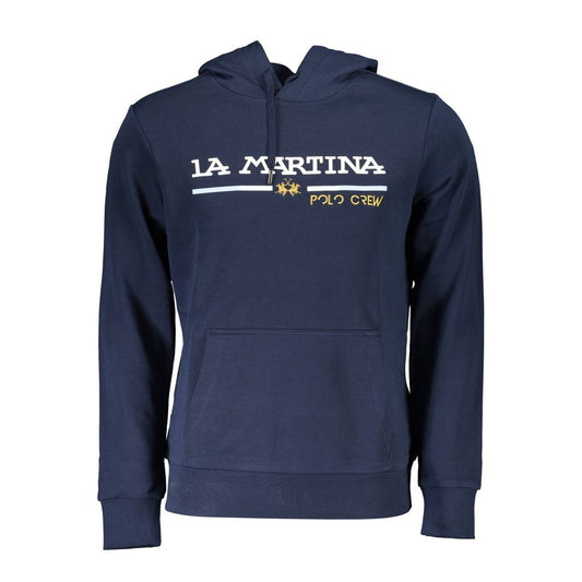 La Martina Blue Cotton Men Sweater