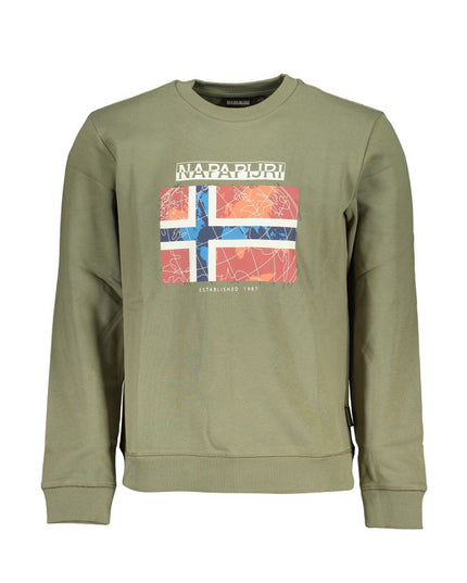 Napapijri Green Cotton Men Sweater