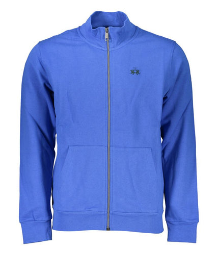 La Martina Blue Cotton Men Sweater