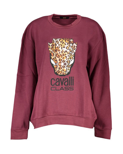 Cavalli Class Purple Cotton Sweatshirt