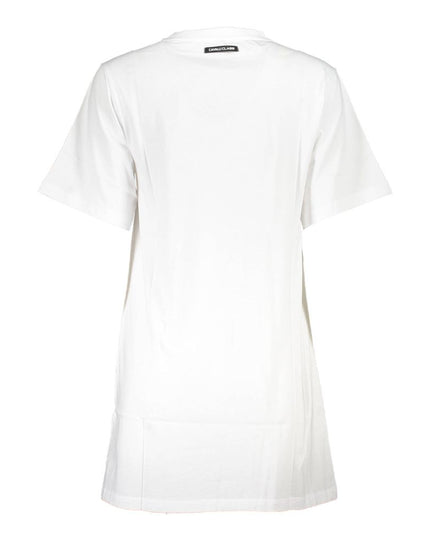 Cavalli Class White Cotton Dress