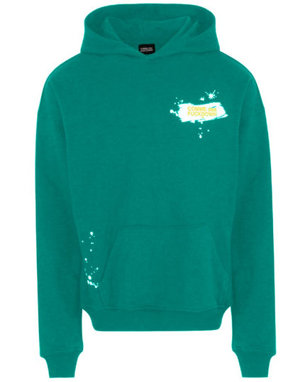 Comme Des Fuckdown Green Cotton Men Hoodie