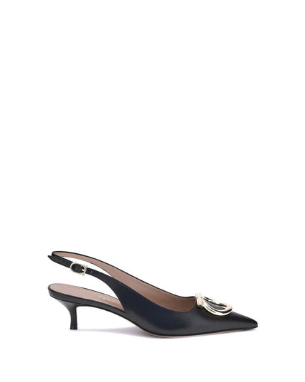Ferragamo Black Calf Leather Bos Taurus High Heel Pumps