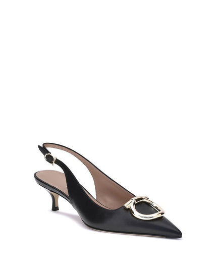 Ferragamo Black Calf Leather Bos Taurus High Heel Pumps