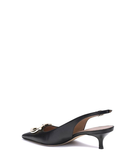 Ferragamo Black Calf Leather Bos Taurus High Heel Pumps