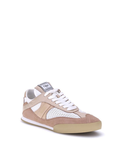 Chloé Beige Calf Leather Bos Taurus Low Top Sneakers