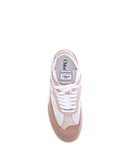 Chloé Beige Calf Leather Bos Taurus Low Top Sneakers