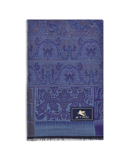 Etro Blue Wool Scarf