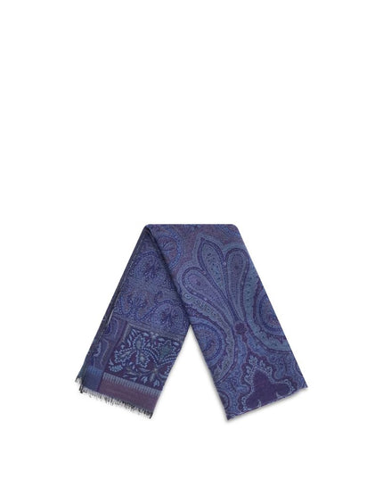 Etro Blue Wool Scarf