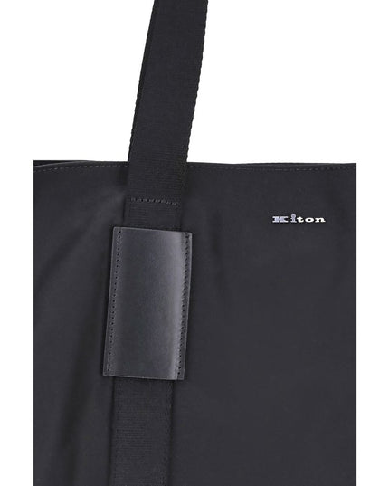 Kiton Black Nylon Handbag