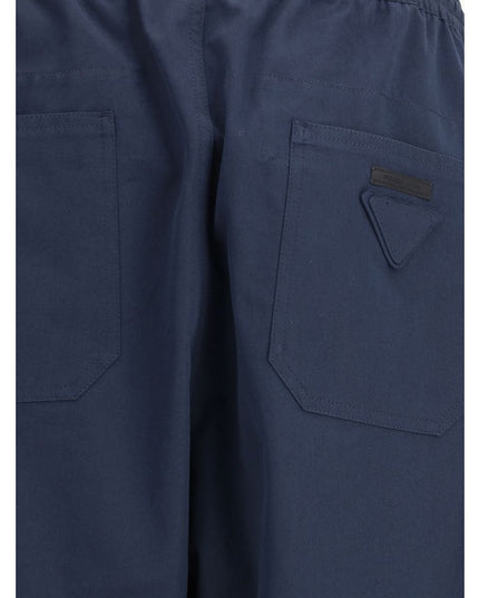 Prada Blue Cotton Casual Pants