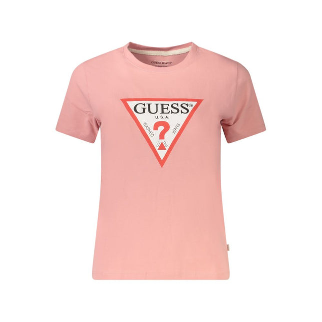 Guess Jeans Pink Cotton Women T-Shirt