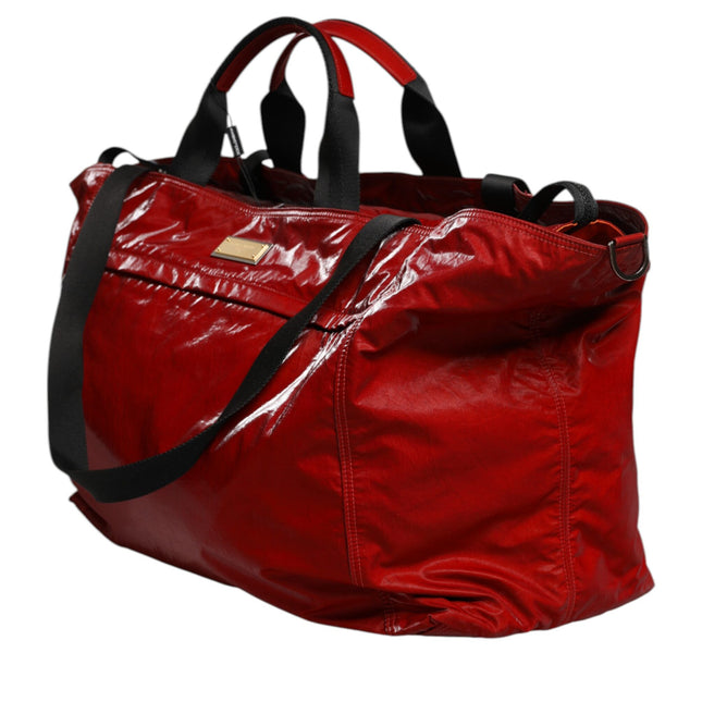 Dolce & Gabbana Red Nylon Hand Shoulder Duffel Travel Bag
