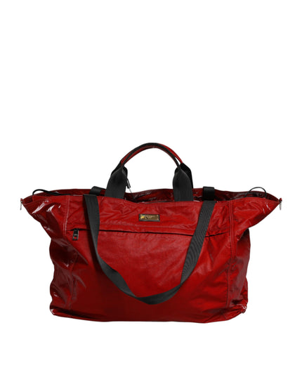 Dolce & Gabbana Red Nylon Hand Shoulder Duffel Travel Bag