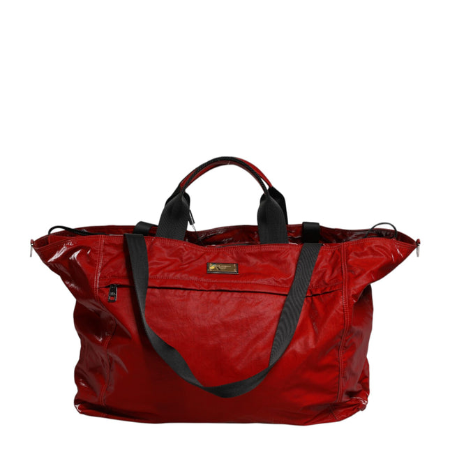 Dolce & Gabbana Red Nylon Hand Shoulder Duffel Travel Bag