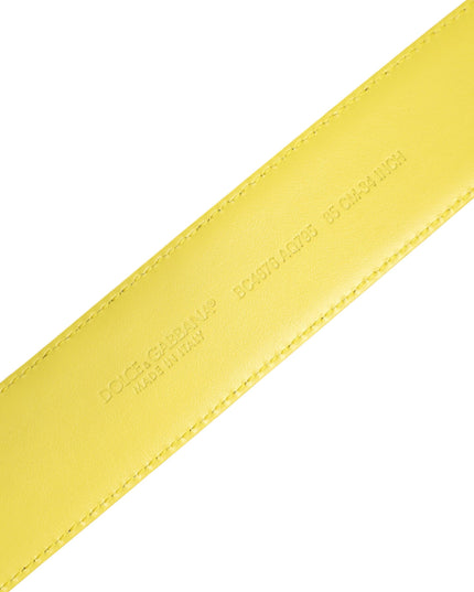 Dolce & Gabbana Yellow Green Classic Metal Logo Buckle Belt