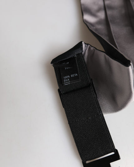 Dolce & Gabbana Gray Men 100% Silk Belt Wide Waist Cummerbund